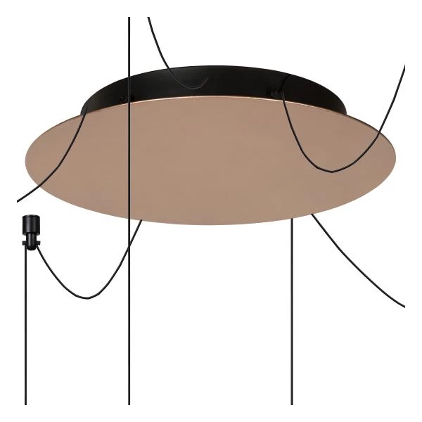 Lucide LORENZ - Hanglamp - Ø 120 cm - LED Dimb. - 6x4W 3000K - Roest bruin - detail 1